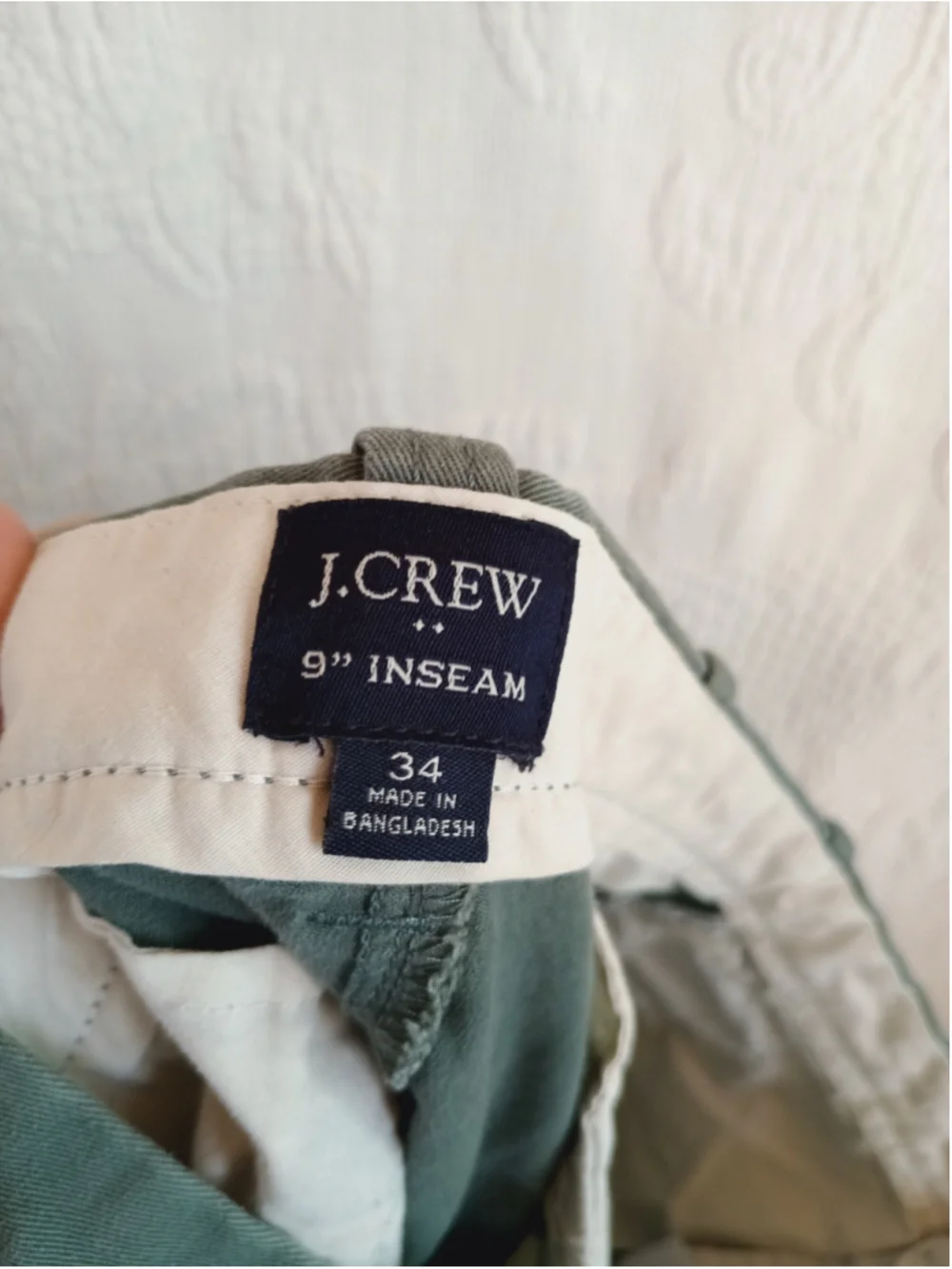 J.crew Flat Front Chino Shorts laurel Green 34 waist 9in Inseam gender neutral
